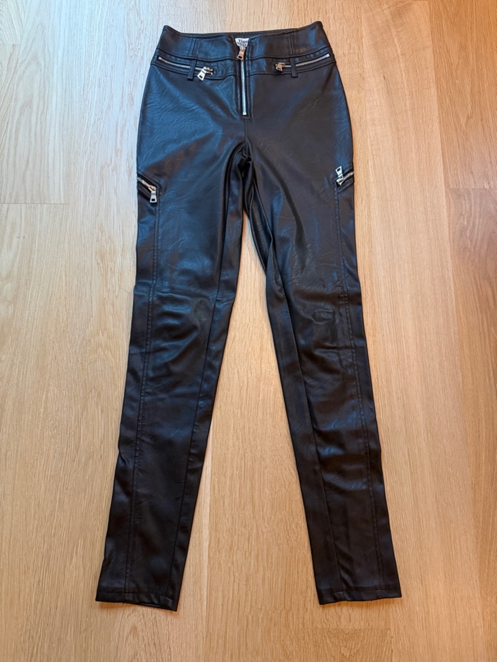 Tiger Mist Black Faux Leather Pant